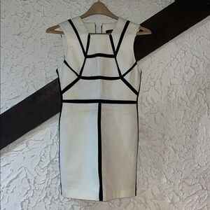 Elegant White and Black Dress